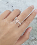 2ct Pear Cut Simulated Peach Morganite Curved Bridal Set 14k Rose Gold Plated
