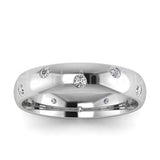 0.2ct Round Cut Moissanite Zig Zag Flush Set Wedding Band 14k Yellow Gold Plated