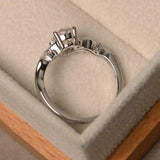 1.2ct Engagement Ring Oval Cut Diamond Swirl Wave Shank 14k White Gold Finish