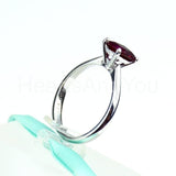 0.4ct Princess Cut Simulated Pink Ruby Solitaire Ring 14k White Gold Plated