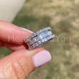 2.5ct Baguette Cut Simulated Diamond Channel Set Wed Band 14k White Gold Plated