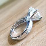 2ct Round Cut Diamond Engagement Ring 14k White Gold Finish Accents Solitaire