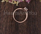 0.5ct Cushion Simulated Diamond Solitaire Engagement Ring 14k Rose Gold Plated