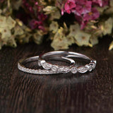 Half Eternity Wedding Bands 1.5ct Round Cut VVS1D Diamond 14k Rose Gold Finish