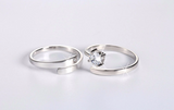 0.9ct Round Cut Diamond Engagement Ring 14k White Gold Finish Bypass Bridal Set