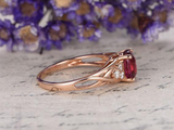 1ct Oval Cut Pink Ruby Engagement Ring Infinity Solitaire 14k Rose Gold Finish