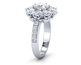 2.5ct Round Cut Diamond Engagement Ring 14k White Gold Finish Floral Solitaire
