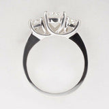 2.5Ct Round Cut Diamond Trilogy Solitaire Engagement Ring 18K White Gold Finish