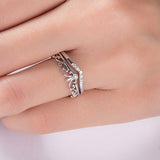 0.6ct Round Cut Diamond Engagement Ring 14k White Gold Finish Crown Bridal Set