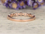 0.3ct Round Cut Blue Aquamarine Wedding Band Half Eternity 14k Rose Gold Finish