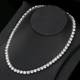 35Ct Round Cut VVS1/D Diamond Tennis Necklace Solid 14K White Gold Over