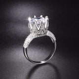 2ct Round Cut Diamond Engagement Ring 14k White Gold Finish Crown Fancy Wedding