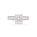 2.2ct Round Cut Moissanite Channel Set Engagement Ring 14k White Gold Plated