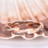 Infinity Design Wedding Ring Band 1.2ct Round Cut Diamond 14k Rose Gold Finish