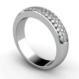 1ct Round Cut Diamond Half Eternity Anniversary Wedding Ring 14k White Gold Over