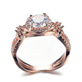 2ct Round Cut Diamond Engagement Ring 14k Rose Gold Finish Halo Infinity Floral