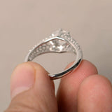 1ct Round Cut Diamond Engagement Ring 14k White Gold Finish Hollow Solitaire