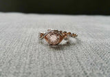 1.5ct Round Cut Peach Morganite Infinity Band Engagement Ring 14K Dual Gold Over