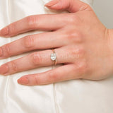 0.4ct Oval Simulated Diamond Solitaire Engagement Ring 14k Yellow Gold Plated