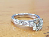 1.7ct Round Cut Diamond Accent Solitaire Engagement Ring 14k White Gold Finish