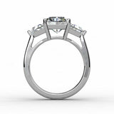 4.5ct Radiant Cut Diamond Engagement Ring Bridal Set Trilogy 14k White Gold Over