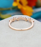 0.5ct Round Cut Simulated Garnet Minimalist Wedding Band 14k Yellow Gold Plated