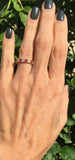 2.4ct Wedding Band Princess Cut Red Garnet Half Eternity 14k Yellow Gold Finish