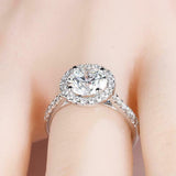 Halo Solitaire Engagement Ring 2ct Round Cut VVS1D Diamond 14k White Gold Finish