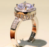 2.6ct Round Cut Diamond Engagement Ring 14k White Gold Finish Halo Solitaire