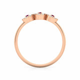 1ct Engagement Ring Round Cut Pink Ruby Floral Cluster 14k Rose Gold Finish