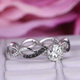 1.5ct Round Cut Diamond Engagement Ring Infinity Twist Band 14k WhiteGold Finish