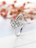 Cluster Snowflake Engagement Ring 1.5ct Round Cut Diamond 14k Rose Gold Finish