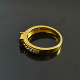 1.4ct Oval Cut Blue Sapphire Diamond Accent Solitaire Ring 14k YellowGold Finish