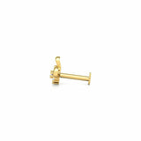 0.5ct Round Diamond Stylish Nose Pin Ring Piercing Women 14k Yellow Gold Finish
