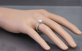 Solitaire Promise Engagement Ring 1.5ct Round Cut Diamond 18k White Gold Finish