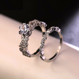 2ct Round Cut Diamond Engagement Ring 14k White Gold Finish Antique Bridal Set