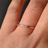 0.05ct Round Cut Moissanite Minimalist Dainty Wedding Band 14K Rose Gold Plated