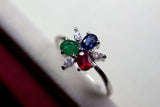 2.3ct Engagement Ring Oval Cut Multi-Stone Stylish Partywear 14k White Gold Over