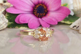 1.2ct Engagement Ring Oval Cut Peach Morganite Solitaire 14k Yellow Gold Finish