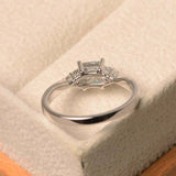 2ct Engagement Ring Princess Cut Diamond Solitaire Petite 14k White Gold Finish