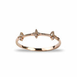 0.15ct Round Cut Diamond Wedding Band Stackable Minimalist 14k Rose Gold Finish