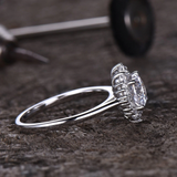 2ct Engagement Ring Round Cut Diamond Halo Solitaire Design 14k White Gold Over