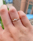 0.1ct Round Cut Moissanite Cluster Minimalist Engage Ring 14k Rose Gold Plated