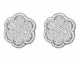 1.5ct Round Cut VVS1D Diamond Flower Cluster Stud Earrings 14k White Gold Finish