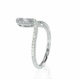 2Ct Pear Cut Diamond Round Unique Stylish Engagement Ring 14K White Gold Finish