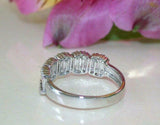 5.5ct Baguette Diamond Half Eternity Stylish Wedding Band 14K White Gold Over