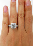 5Ct Round Cut VVS1/D Diamond Halo Vintage Engagement Ring 14K White Gold Finish