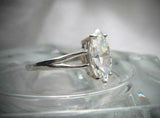 Split Shank Solitaire Engagement Ring 2.5ct Marquise Diamond 14k White Gold Over