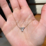 0.2ct Marquise Simulated Diamond Trilogy Pendant Chain 14k White Gold Plated