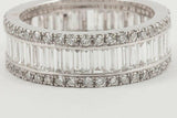 5Ct Baguette Round Cut Diamond Eternity Wedding Ring Band 18K White Gold Finish